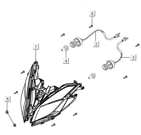 Headlight Kymco New Downtown 125I ABS
