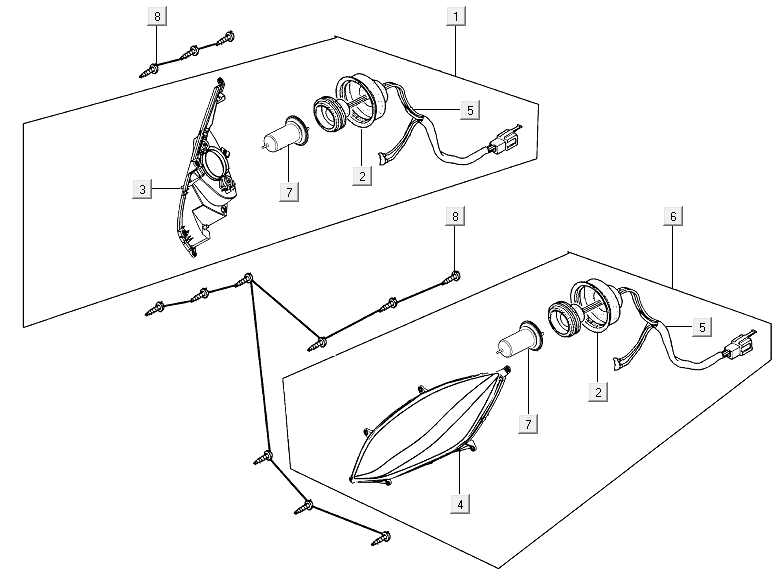 Headlight Kymco Xciting 500R EVO
