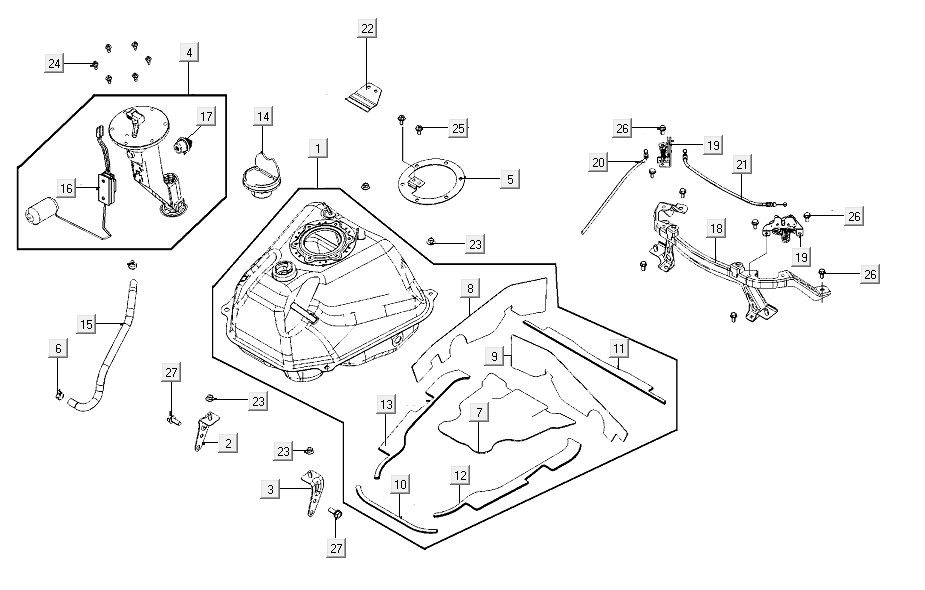 Fuel tank Kymco AK550i