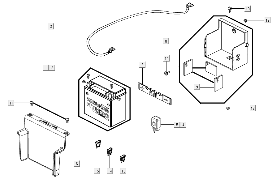 Battery Kymco Xciting 500R EVO