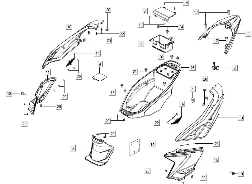 Buddy Box Kymco Agility 16+ 4T 150I E4 matte metallic silver