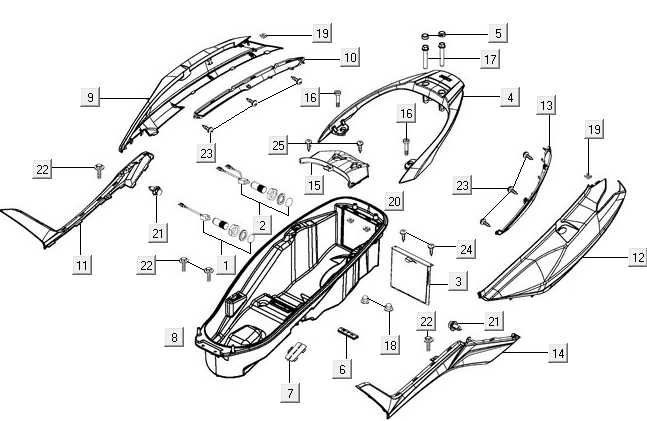 Rear Kapdels-Kymco New Downtown 125I ABS