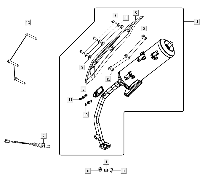 Exhaust Kymco New Like 150I E4