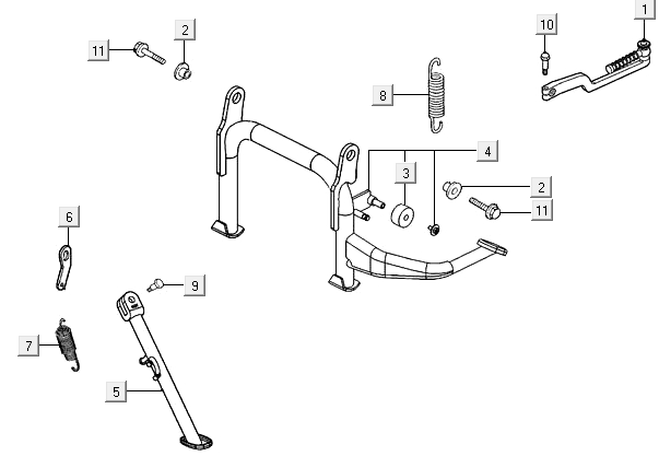 Midstandard Side Stand Kymco Agility 16+ 4T 150I E4