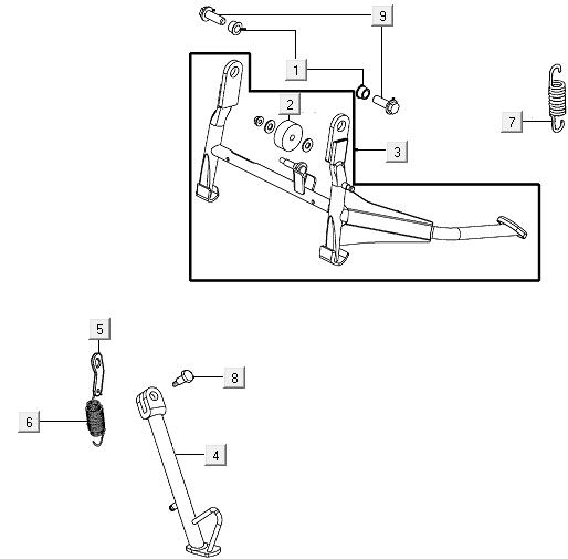 Midstand Side Stand Kymco New Like 150I E4