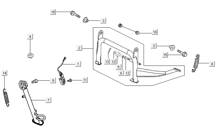 Midstand Side Stand Kymco New Downtown 125I ABS