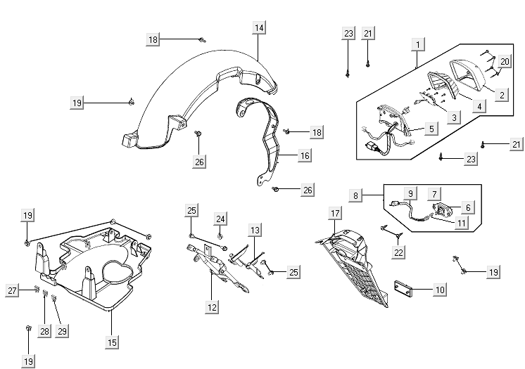 Tail lightKymco E-Vitality