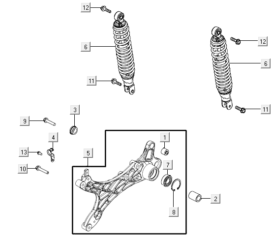 Rear shock absorber Kymco Agility 16+ 4T 150I E4
