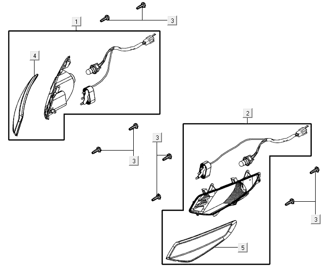 Front turn signal lights Kymco Agility 16+ 4T 150I E4