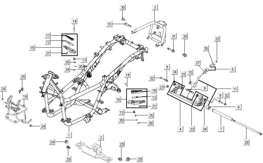 Frame engine mount Kymco Xciting 500R EVO