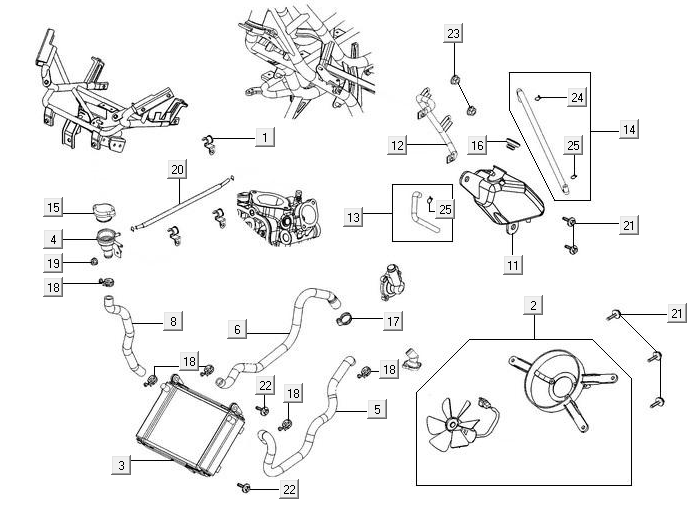 Radiator Kymco New Downtown 350I ABS
