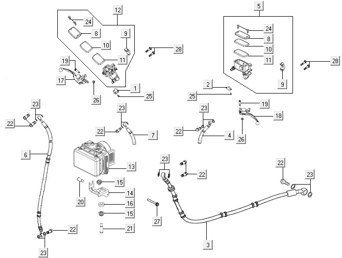 Brake System Kymco New Downtown 125I ABS