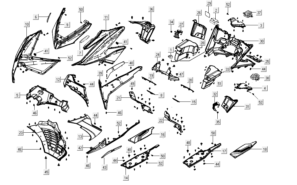 Front cover Kymco AK550i Matt brown