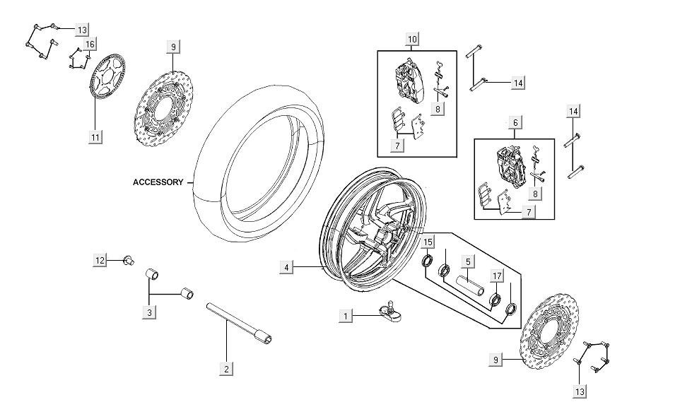 Front wheel brake brake caliper Kymco AK550i