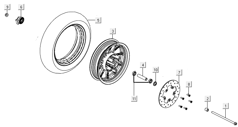Front wheel Kymco New Like 150I E4