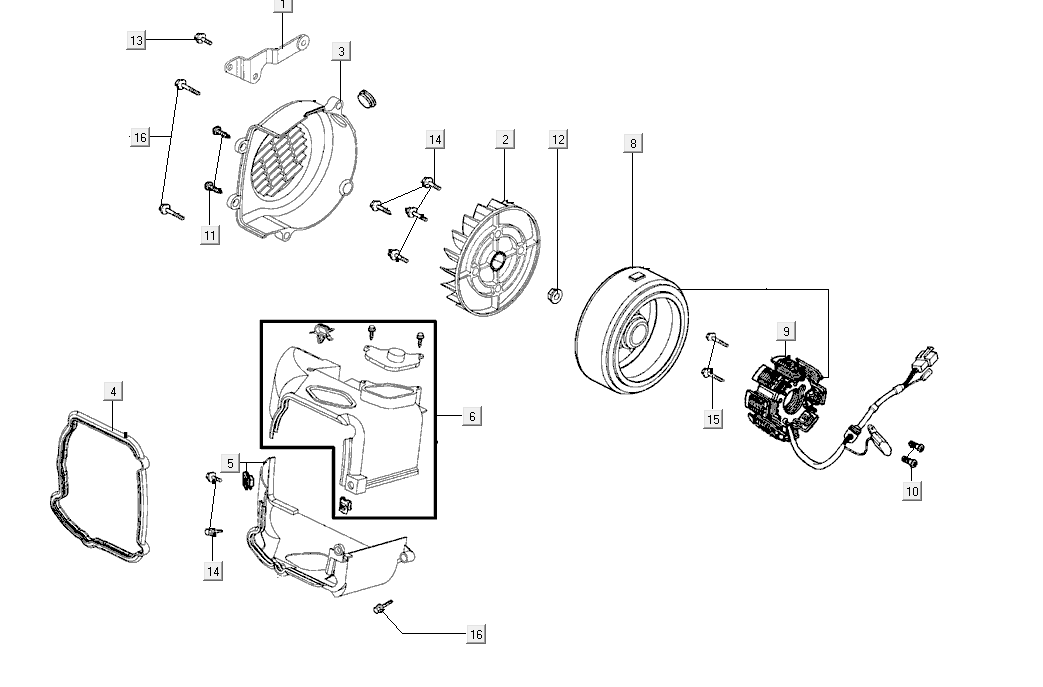 Ignition +hood Kymco Super8 Street 50i E4 Matt Grey