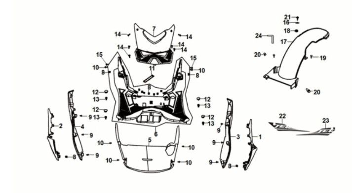 Floor Panel Center Cover Sym Jet 14 50I E5