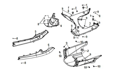 Floor panel - side cover Sym E-Fiddle Fuel Green (GN546U)