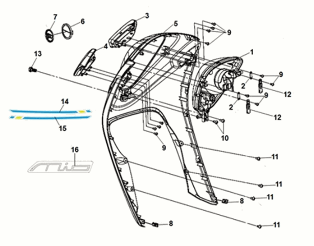FR. cover Sym E-MIO Matte Black (BK-007U/BK-001C)