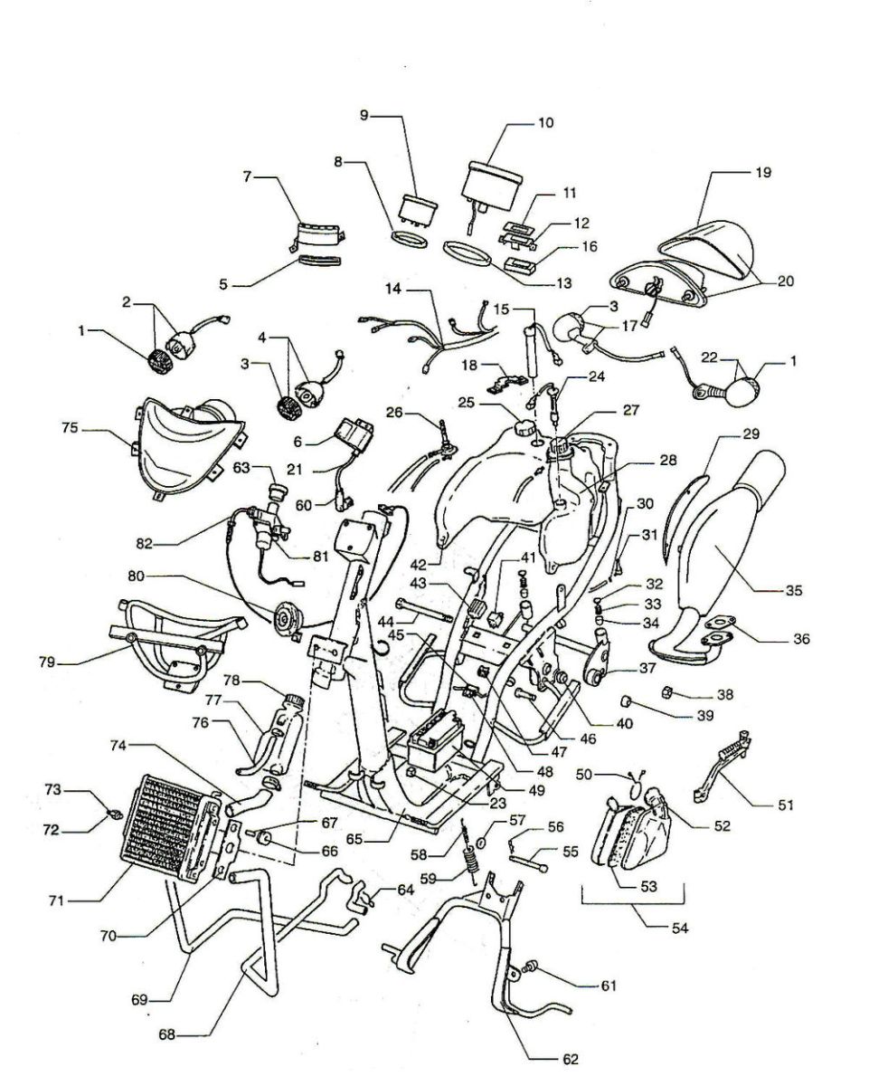 Frame- Elektra Beta Ycon LC black 2001 2-stroke