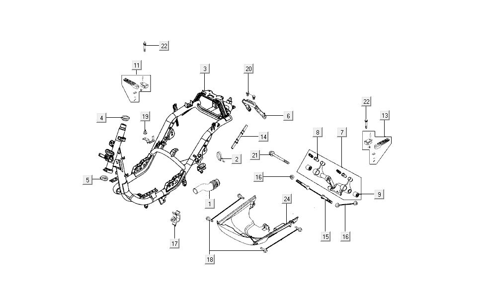 Frame - accessories Kymco New Sento 4-stroke 50i red