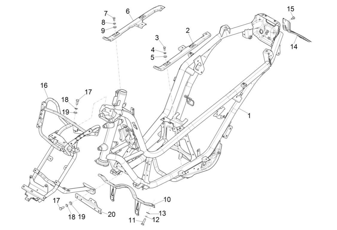 Rama Piaggio MP3 300 HPE/300 HPE SPORT E5 ABS 2020-2022 (EMEA)