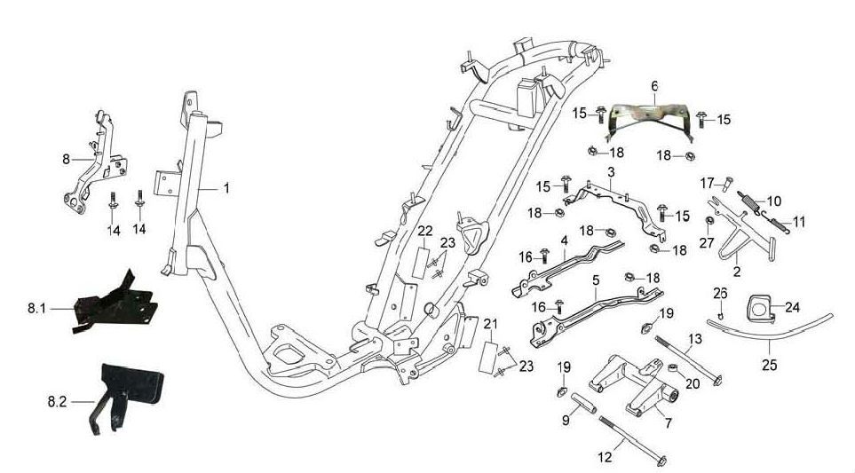 Baotian Speedy 4-stroke frame