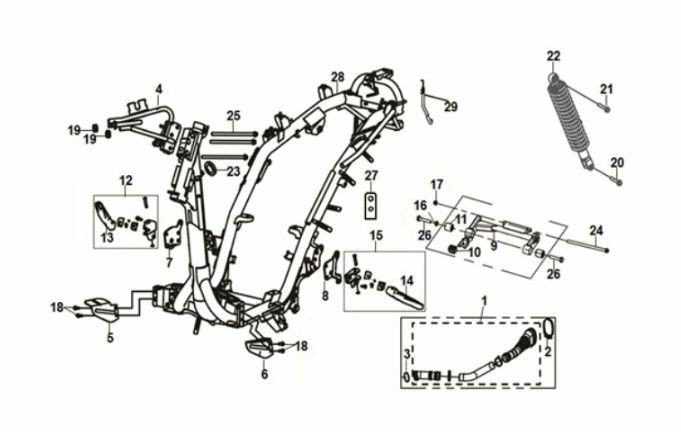 Frame Body Engine Pendant Sym Jet 14 50I E5