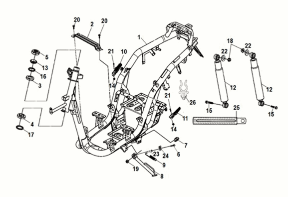 Body frame - RR. cushion Sym E-MIO