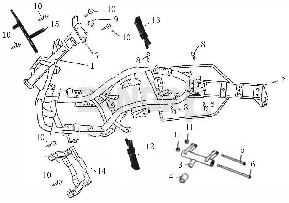 Frame parts BTC Grande Retro GT1 white black