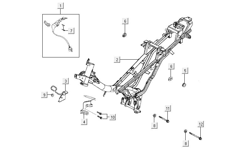 Frame parts Kymco Activ 4-stroke red-black