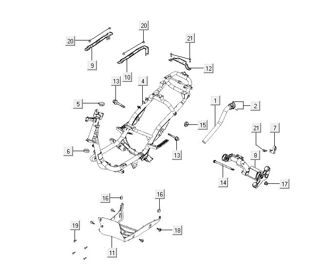 frame parts Kymco Agility 12 4-stroke 125 blue