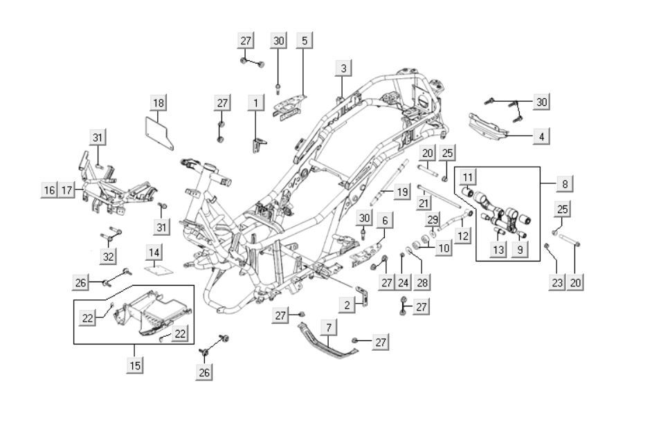 Frame parts Kymco Downtown 125i