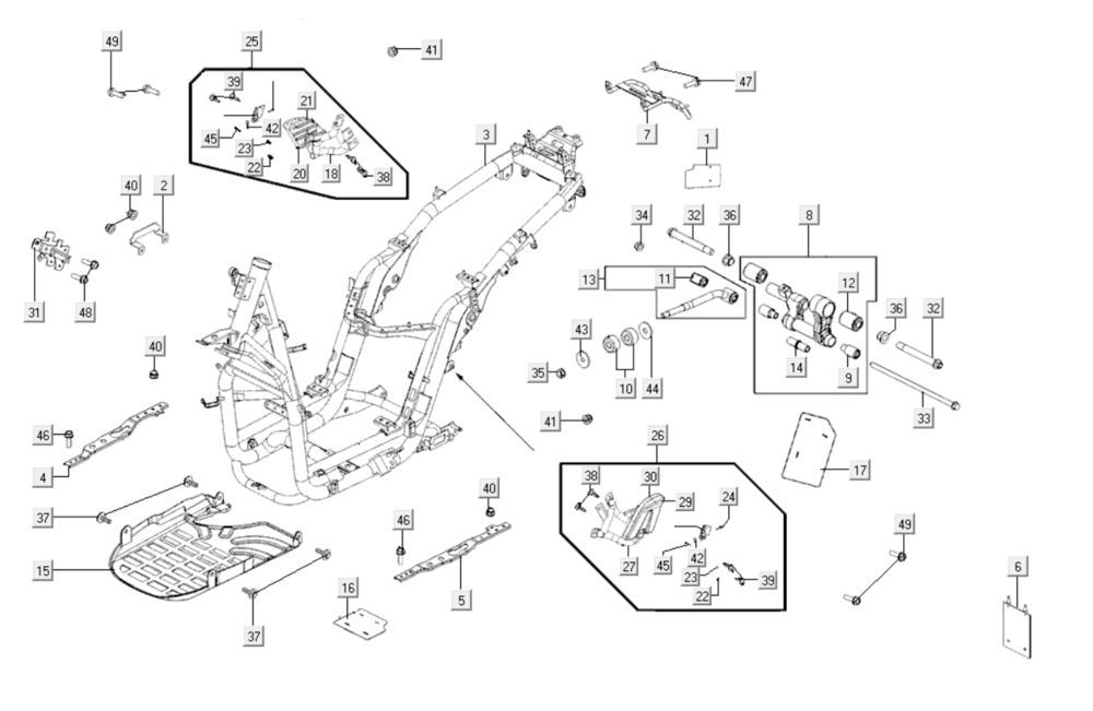 Frame parts Kymco Gti 300i