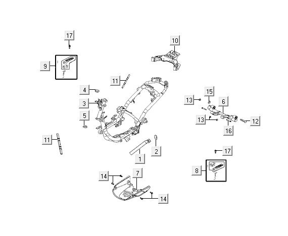 Frame parts Kymco VP50 4t ac techo silver
