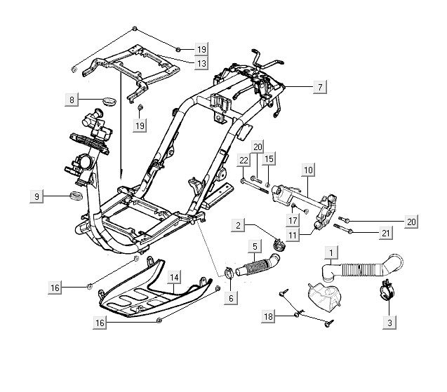 Frame parts Kymco Yup 2t ac black gloss