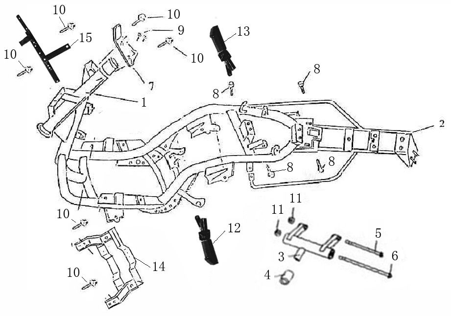 Frame parts Vom Bella orange