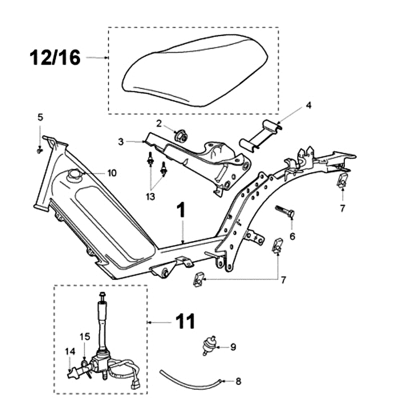 Frame and Saddle Peugeot Fox Delivery Red