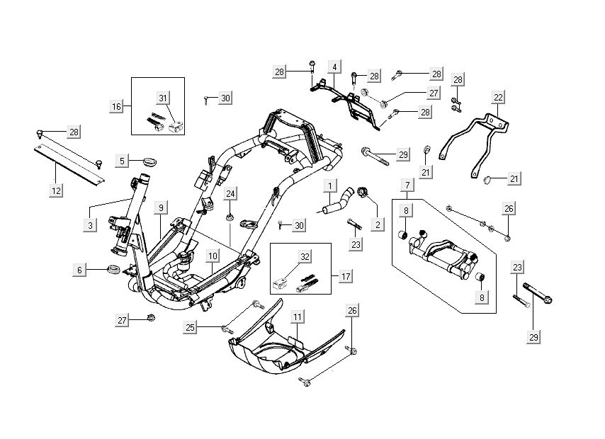 frame Kymco Sento 4-stroke Pink