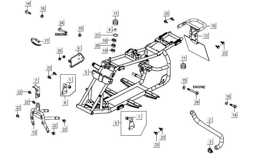 Frame Kymco Maxxer 90 Black