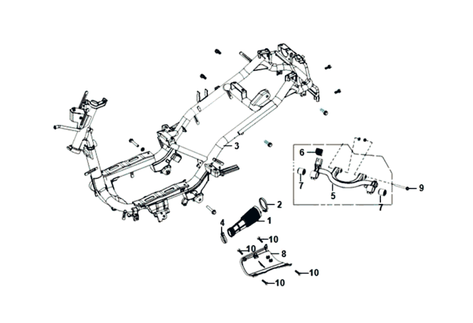 Frame Engine Suspension Sym Fiddle II euro4 (WH-006) White