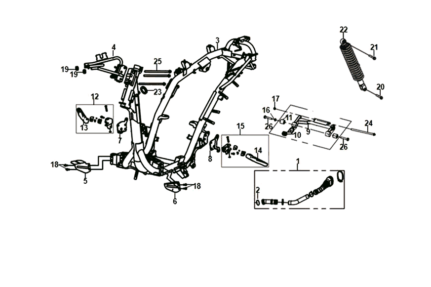 Engine Suspension Frame Sym Jet 14