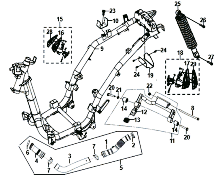 Frame/ engine suspension Sym Symphony ST 125I E4