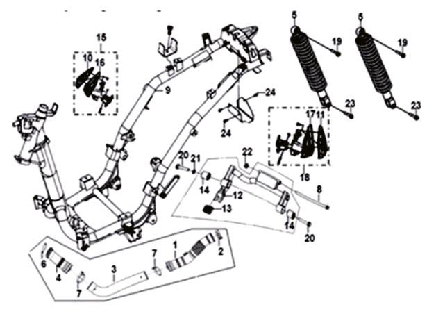Frame/engine suspension Sym Symphony ST 200I