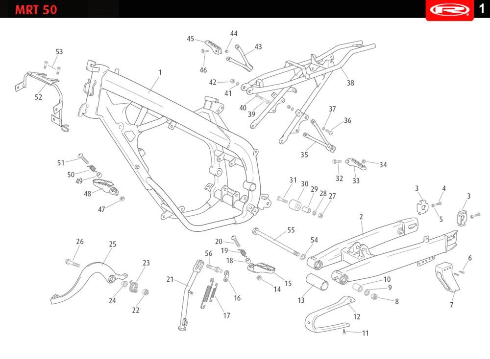 Frame Rieju MRT enduro black lim 2010 2-stroke