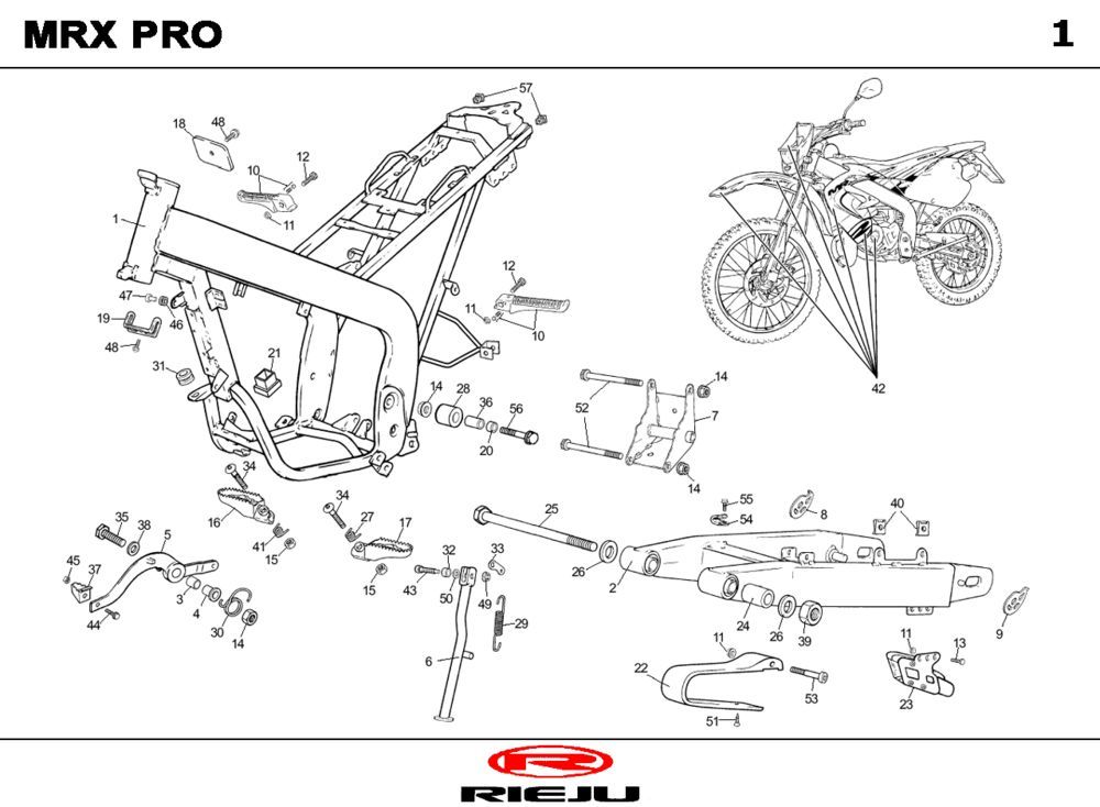 Frame Rieju MRX orange 2004 2-Stroke