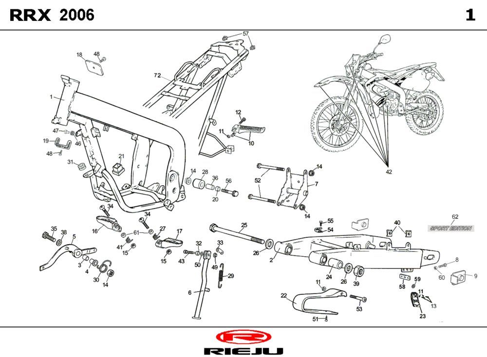 Frame Rieju Spike-x black 2006 2-Stroke