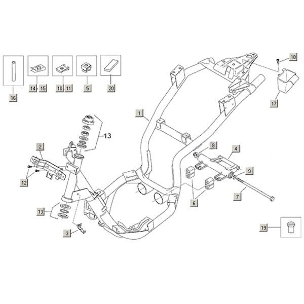 Frame + accessories Aprilia Habana 2t (Aprilia engine) 1999 - 2004