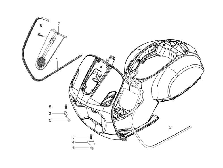 Frame Vespa Lx 25km 4-stroke 2-valve black 98/A