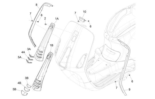 Frame Vespa Primavera 4-stroke 3-valve (euro4 injection iget) white fusion 544